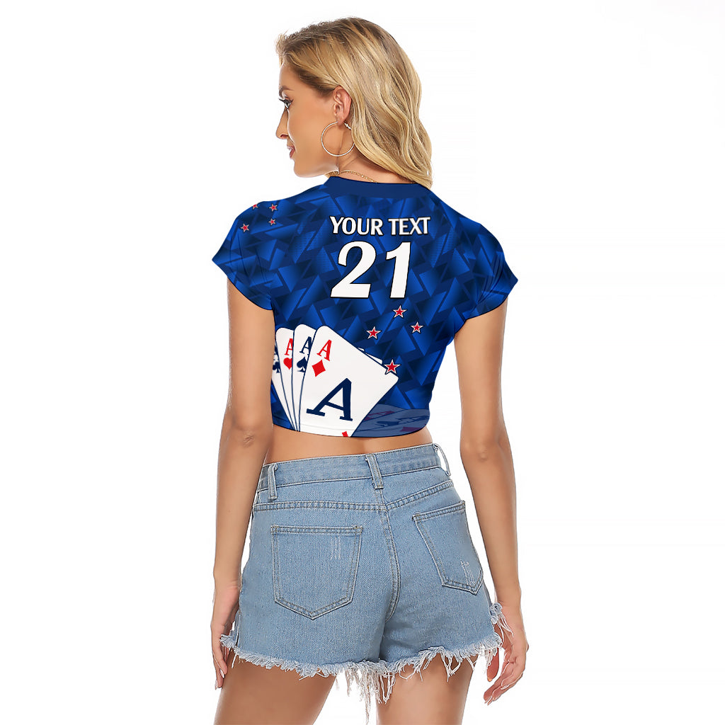 (Custom Text And Number) New Zealand Cricket Raglan Cropped T Shirt Auckland Aces Sporty Style LT9 - Polynesian Pride