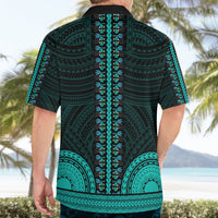African Dashiki Hawaiian Shirt With Polynesian Pattern - Teal LT9 - Polynesian Pride