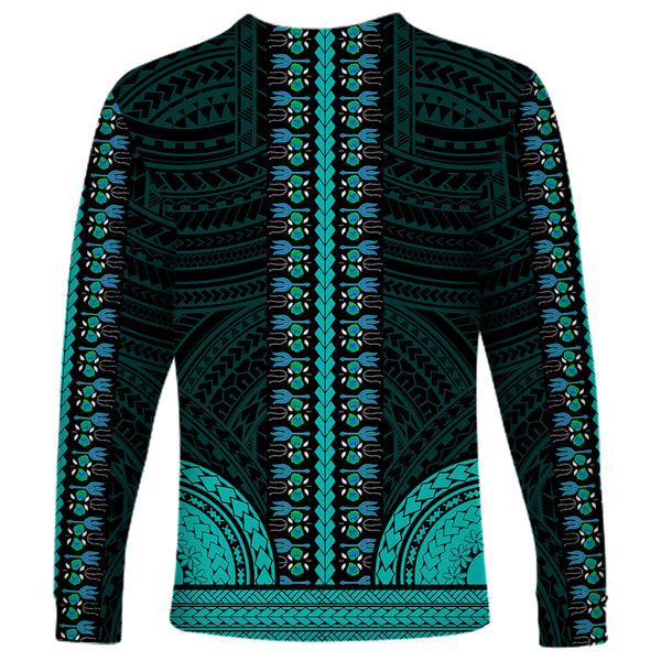 African Dashiki Long Sleeve Shirt With Tapa Pattern - Pink LT9 main image 1
