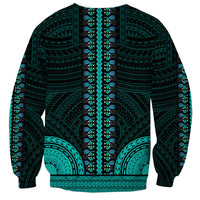 African Dashiki Sweatshirt With Polynesian Pattern - Teal LT9 - Polynesian Pride
