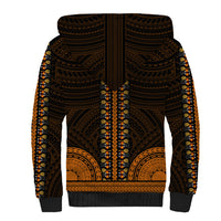 African Dashiki Sherpa Hoodie With Polynesian Pattern - Gold LT9 - Polynesian Pride