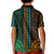 African Dashiki Kid Polo Shirt With Polynesian Pattern - Half Green and Gold LT9 - Polynesian Pride