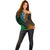 African Dashiki Off Shoulder Sweater With Polynesian Pattern - Half Green and Gold LT9 - Polynesian Pride