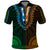 African Dashiki Polo Shirt With Polynesian Pattern Half Green and Gold LT9 Green and Gold - Polynesian Pride