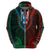 African Dashiki Hoodie With Polynesian Pattern Half Green and Red LT9 - Polynesian Pride