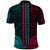 African Dashiki Polo Shirt With Polynesian Pattern Half Teal and Pink LT9 - Polynesian Pride