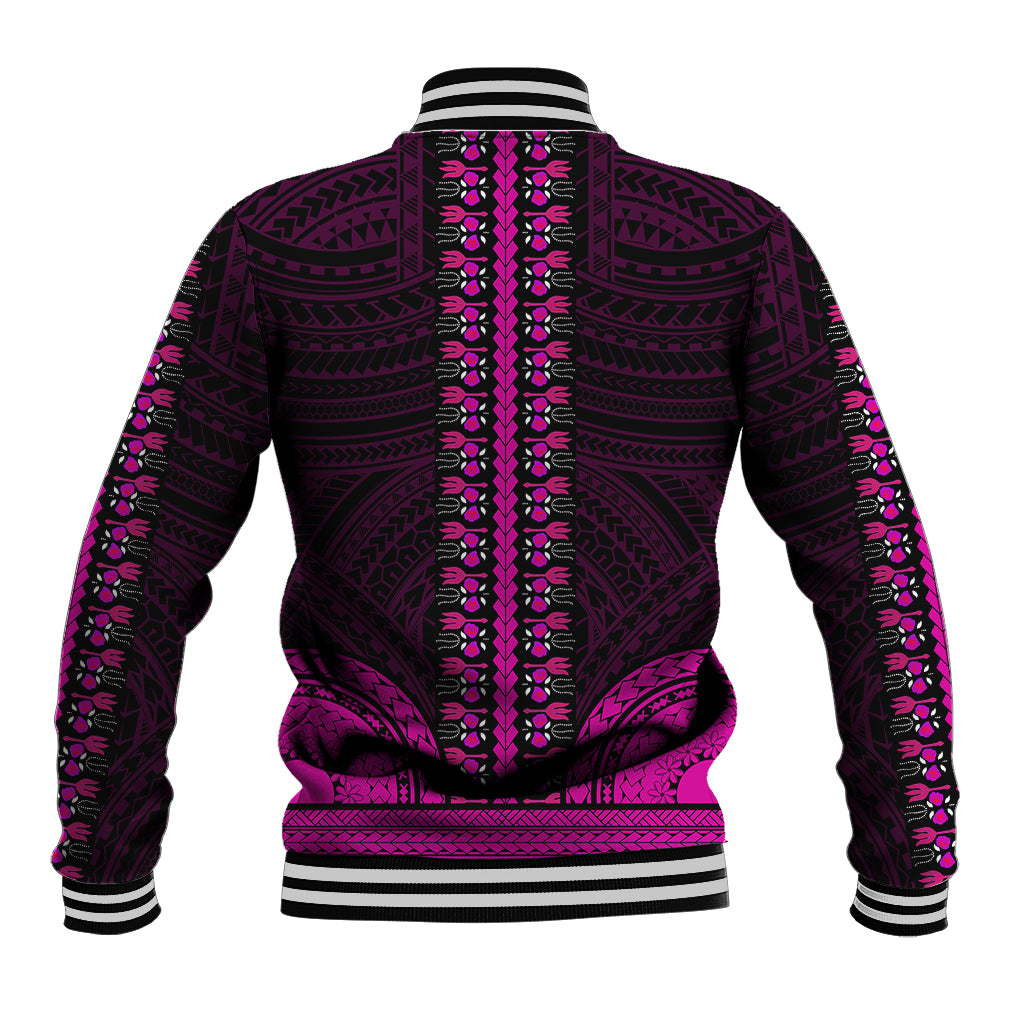 African Dashiki Baseball Jacket With Polynesian Pattern - Pink LT9 - Polynesian Pride
