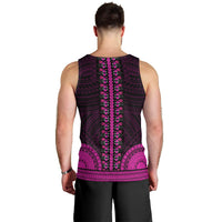 African Dashiki Men Tank Top With Polynesian Pattern - Pink LT9 - Polynesian Pride