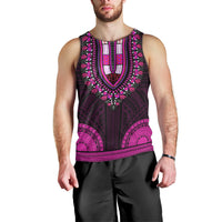 African Dashiki Men Tank Top With Polynesian Pattern - Pink LT9 - Polynesian Pride