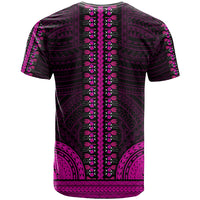 African Dashiki T Shirt With Polynesian Pattern Pink LT9 - Polynesian Pride