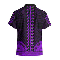 African Dashiki Hawaiian Shirt With Polynesian Pattern - Purple LT9 - Polynesian Pride