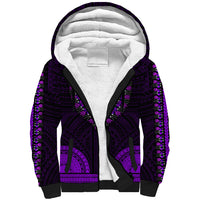 African Dashiki Sherpa Hoodie With Polynesian Pattern - Purple LT9 Unisex Purple - Polynesian Pride