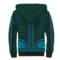 African Dashiki Sherpa Hoodie With Tapa Pattern - Teal LT9 - Polynesian Pride
