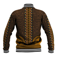African Dashiki Baseball Jacket With Tapa Pattern - Gold LT9 - Polynesian Pride
