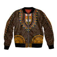 African Dashiki Bomber Jacket With Tapa Pattern - Gold LT9 Unisex Gold - Polynesian Pride