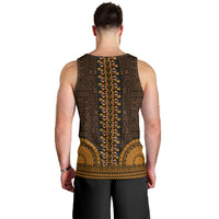 African Dashiki Men Tank Top With Tapa Pattern - Gold LT9 - Polynesian Pride