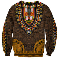 African Dashiki Sweatshirt With Tapa Pattern - Gold LT9 Unisex Gold - Polynesian Pride