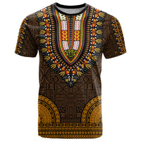 African Dashiki T Shirt With Tapa Pattern Gold LT9 Gold - Polynesian Pride