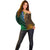 African Dashiki Off Shoulder Sweater With Tapa Pattern - Half Green and Gold LT9 - Polynesian Pride