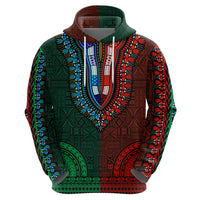 African Dashiki Hoodie With Tapa Pattern Half Green and Red LT9 - Polynesian Pride