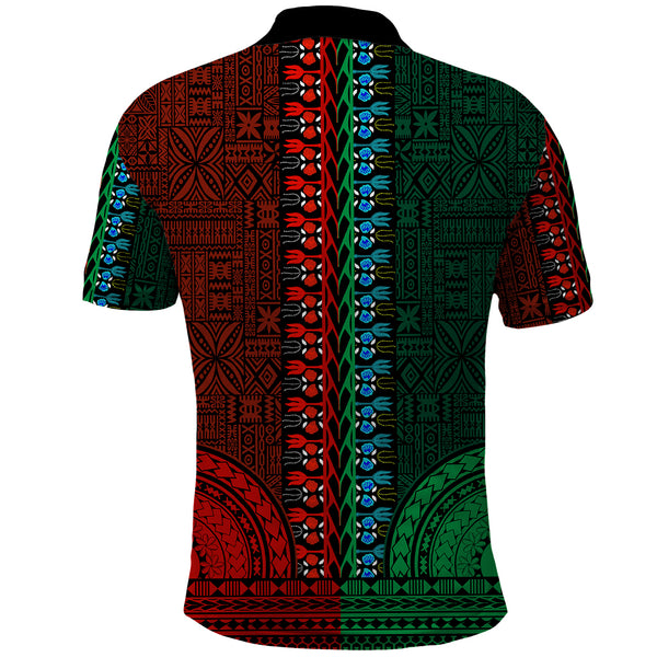 African Dashiki and Polynesian Pattern Kid Polo Shirt Gold LT9 main image 1