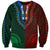 African Dashiki Sweatshirt With Tapa Pattern - Half Green and Red LT9 Unisex Green and Red - Polynesian Pride
