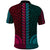 African Dashiki Polo Shirt With Tapa Pattern Half Teal and Pink LT9 - Polynesian Pride