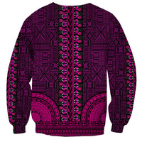 African Dashiki Sweatshirt With Tapa Pattern - Pink LT9 - Polynesian Pride