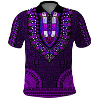 African Dashiki Polo Shirt With Tapa Pattern Purple LT9 Purple - Polynesian Pride