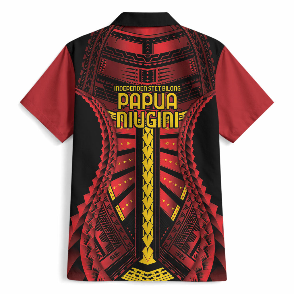 Independen Stet bilong Papua Niugini 1975 Hawaiian Shirt Red Tribal Papua New Guinea Province Flag LT9 - Polynesian Pride