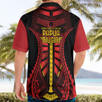 Independen Stet bilong Papua Niugini 1975 Hawaiian Shirt Red Tribal Papua New Guinea Province Flag LT9 - Polynesian Pride