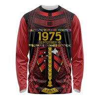 Independen Stet bilong Papua Niugini 1975 Long Sleeve Shirt Red Tribal Papua New Guinea Province Flag LT9 Unisex Red - Polynesian Pride