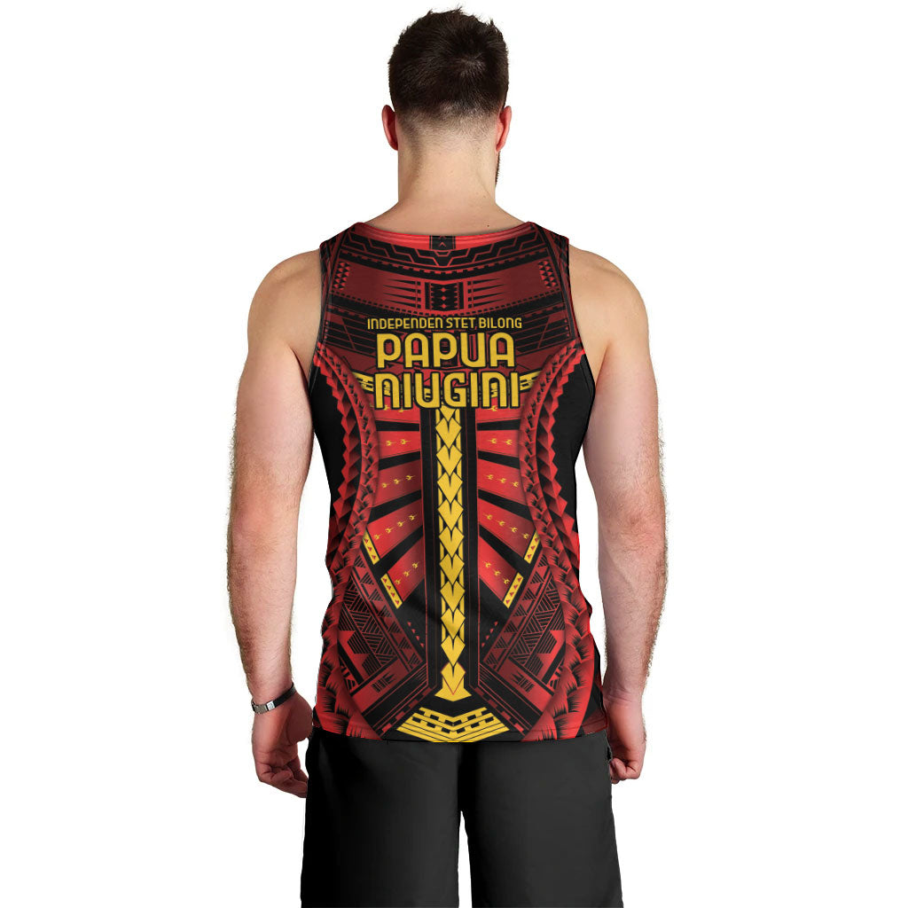 Independen Stet bilong Papua Niugini 1975 Men Tank Top Red Tribal Papua New Guinea Province Flag LT9 - Polynesian Pride