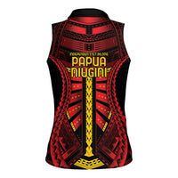 Independen Stet bilong Papua Niugini 1975 Women Sleeveless Polo Shirt Red Tribal Papua New Guinea Province Flag LT9 - Polynesian Pride