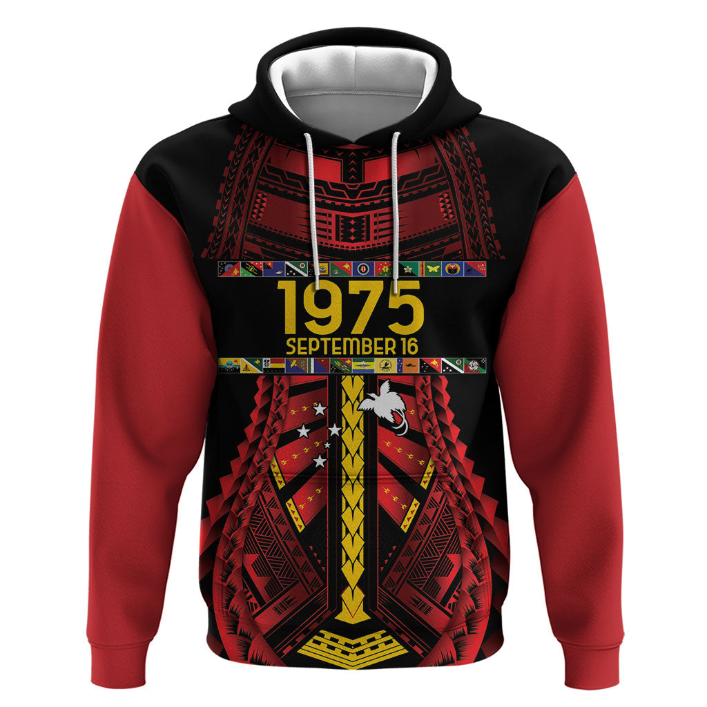 Independen Stet bilong Papua Niugini 1975 Zip Hoodie Red Tribal Papua New Guinea Province Flag LT9 Pullover Hoodie Red - Polynesian Pride