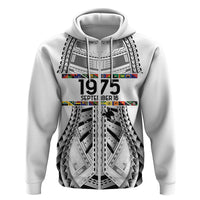 Independen Stet bilong Papua Niugini 1975 Hoodie White Tribal Papua New Guinea Province Flag LT9 Zip Hoodie White - Polynesian Pride