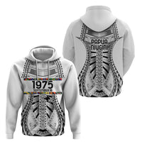 Independen Stet bilong Papua Niugini 1975 Hoodie White Tribal Papua New Guinea Province Flag LT9 - Polynesian Pride