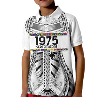Independen Stet bilong Papua Niugini 1975 Kid Polo Shirt White Tribal Papua New Guinea Province Flag LT9 Kid White - Polynesian Pride