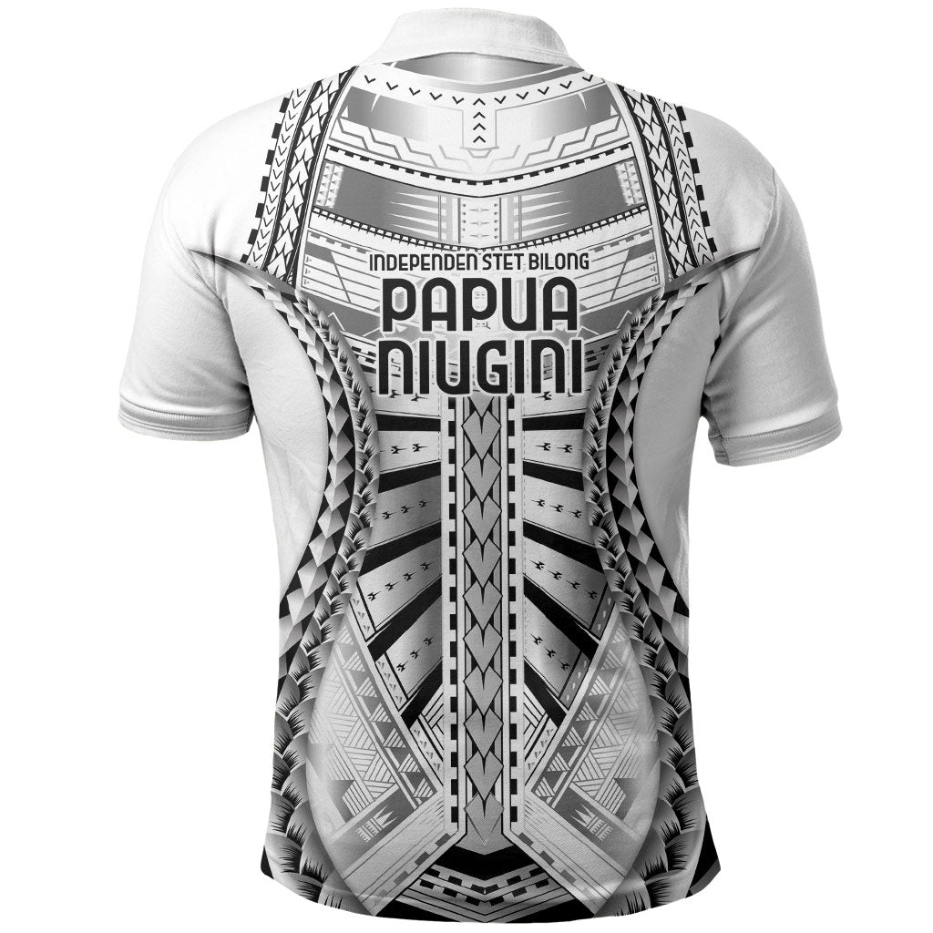 Independen Stet bilong Papua Niugini 1975 Polo Shirt White Tribal Papua New Guinea Province Flag LT9 - Polynesian Pride