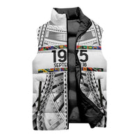 Independen Stet bilong Papua Niugini 1975 Sleeveless Puffer Jacket White Tribal Papua New Guinea Province Flag LT9 - Polynesian Pride