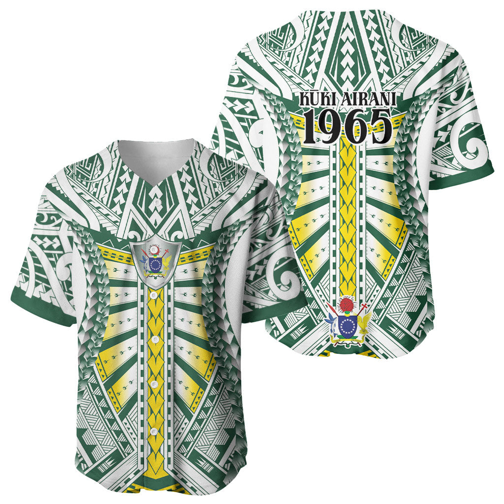 Cook Islands 1965 National Pride Baseball Jersey White Tribal Pattern LT9 - Polynesian Pride