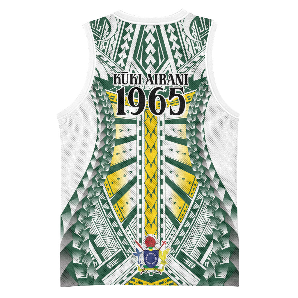 Cook Islands 1965 National Pride Basketball Jersey White Tribal Pattern LT9 - Polynesian Pride