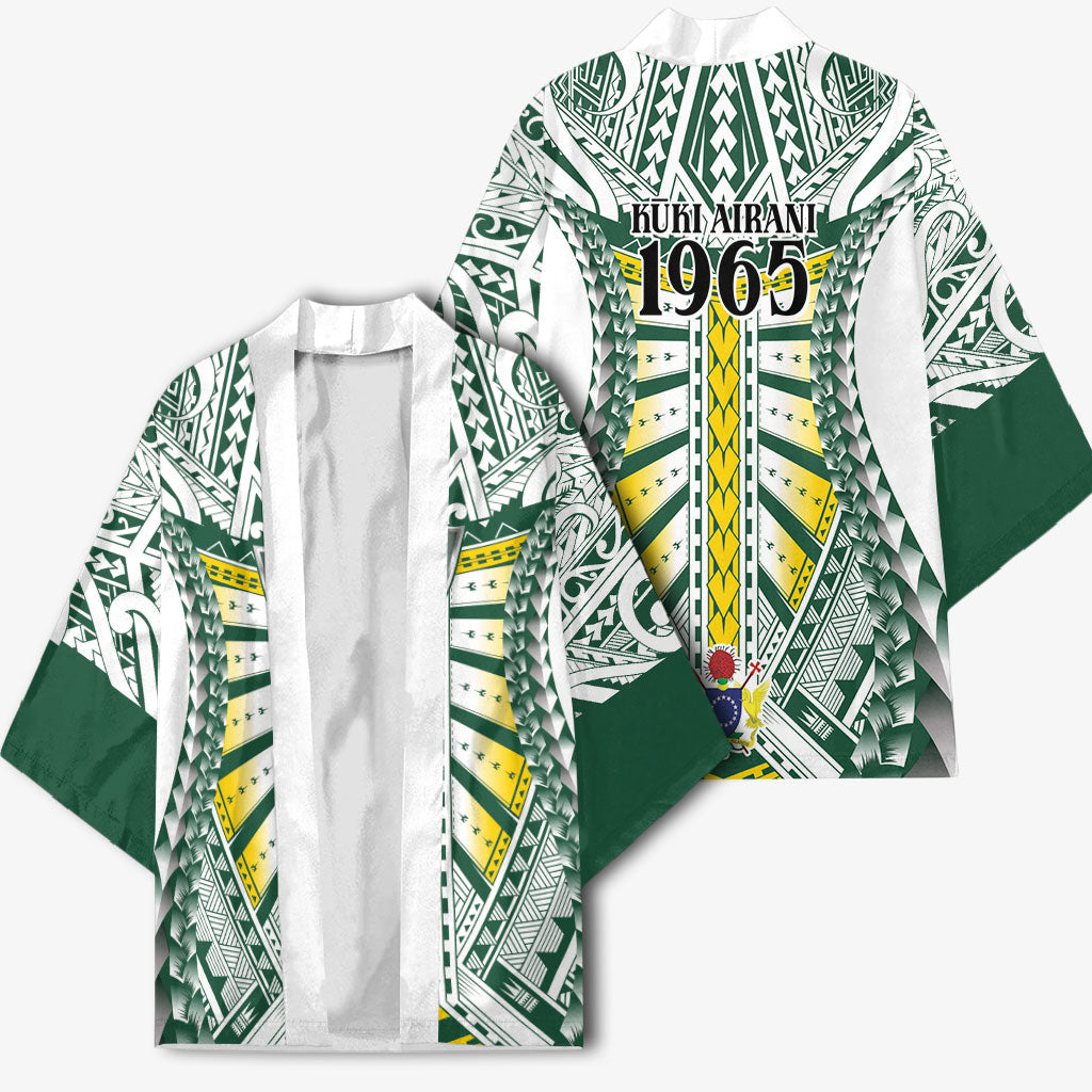 Cook Islands 1965 National Pride Kimono White Tribal Pattern LT9 - Polynesian Pride