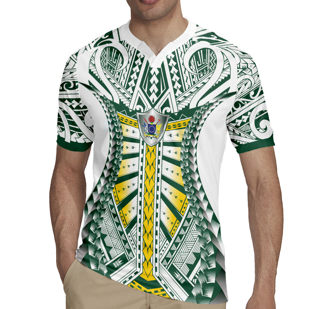 Cook Islands 1965 National Pride Rugby Jersey White Tribal Pattern LT9 - Polynesian Pride