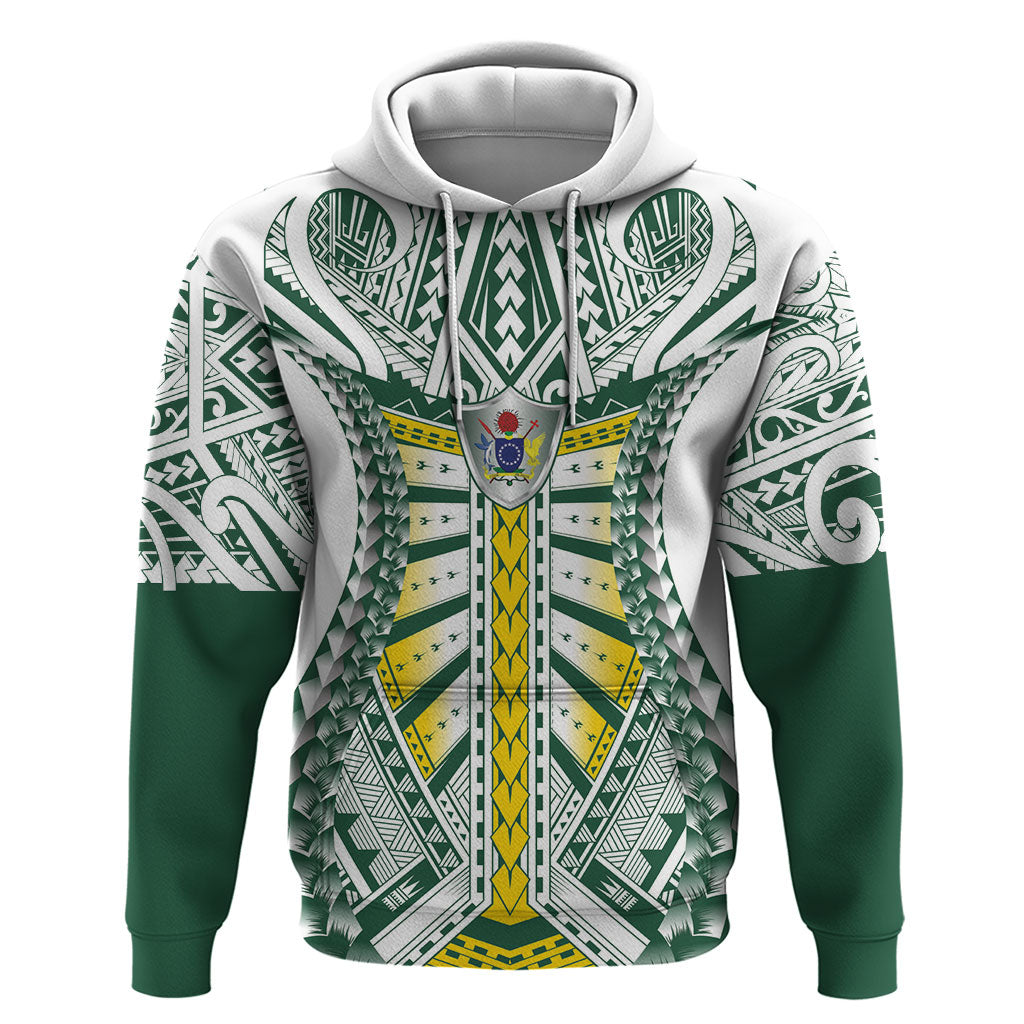 Cook Islands 1965 National Pride Zip Hoodie White Tribal Pattern LT9 Pullover Hoodie White - Polynesian Pride