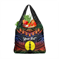 Personalised New Caledonia All Saints Day Grocery Bag Candle Light with Polynesian Style LT9 1-pack One Size Black - Polynesian Pride