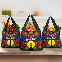 Personalised New Caledonia All Saints Day Grocery Bag Candle Light with Polynesian Style LT9 3-pack One Size Black - Polynesian Pride