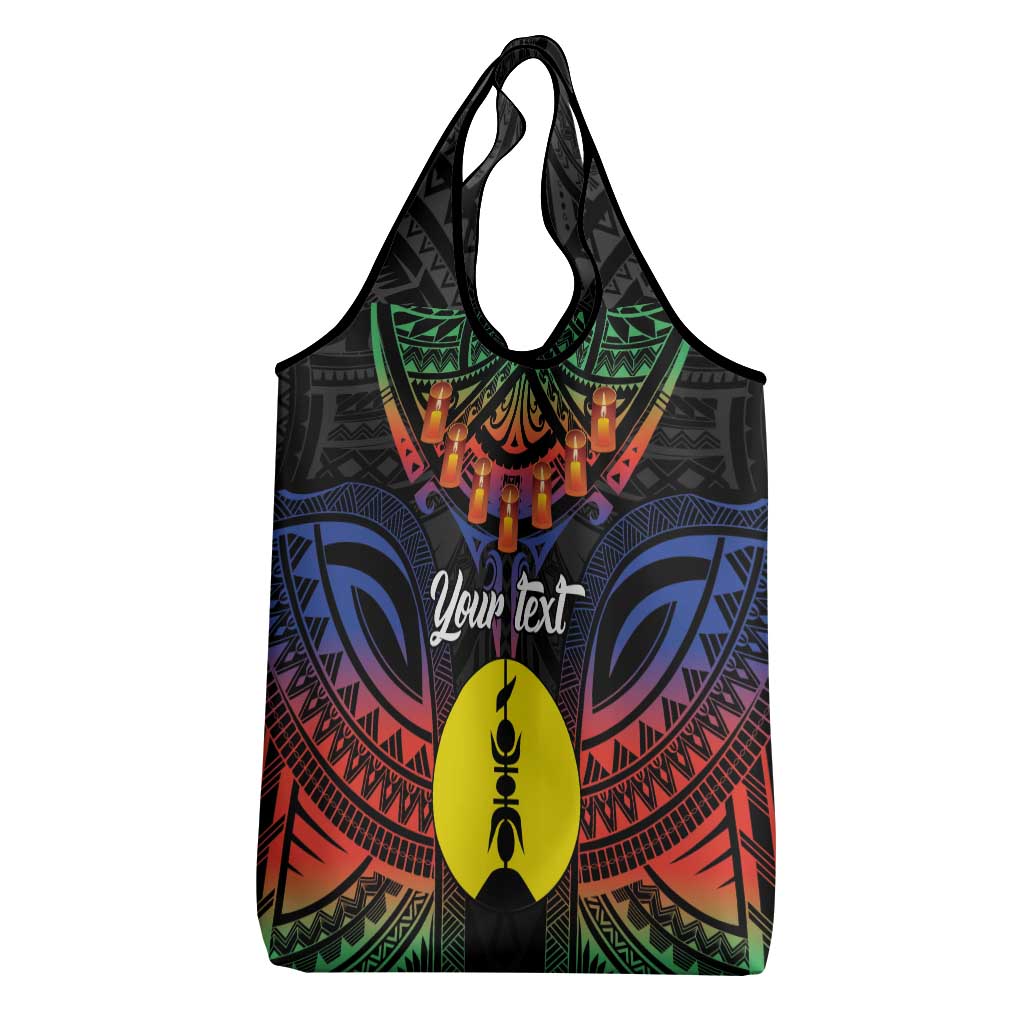 Personalised New Caledonia All Saints Day Grocery Bag Candle Light with Polynesian Style LT9 - Polynesian Pride