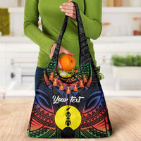 Personalised New Caledonia All Saints Day Grocery Bag Candle Light with Polynesian Style LT9 - Polynesian Pride