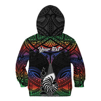 Personalised New Caledonia All Saints Day Kid Hoodie Candle Light with Polynesian Style